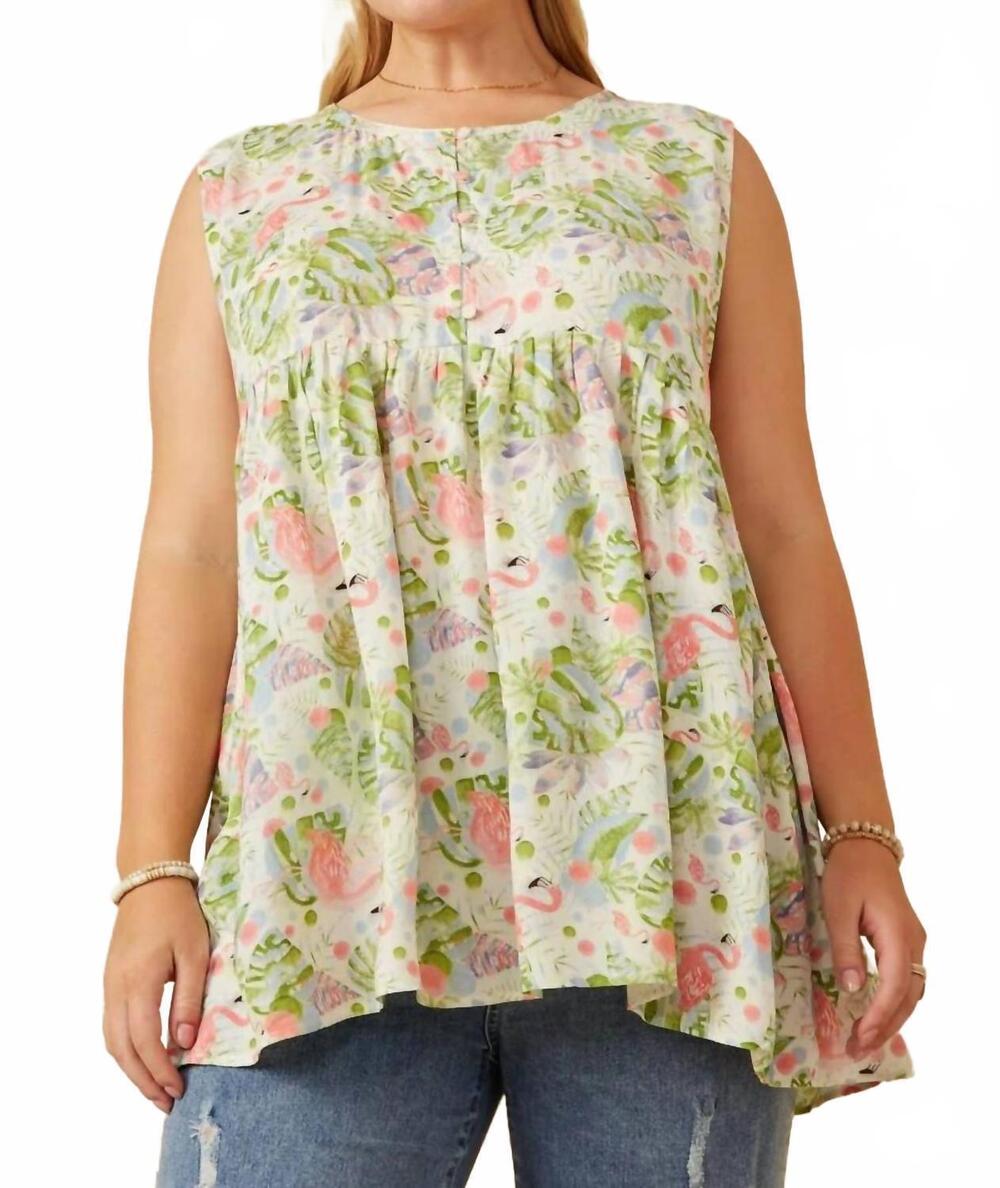 NEW HAYDEN LA flamingo sun top - plus in multi